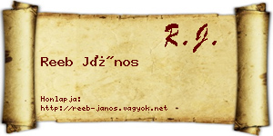 Reeb János névjegykártya
